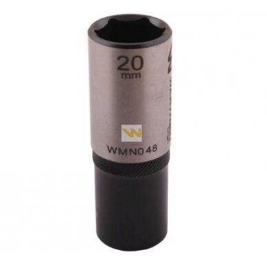 Galvutė 1/2 20mm 6-kampė prailginta CrV50BV30. DIN 3124 Galvutė 1/2 20mm 6-kampė prailginta CrV50BV30. DIN 3124