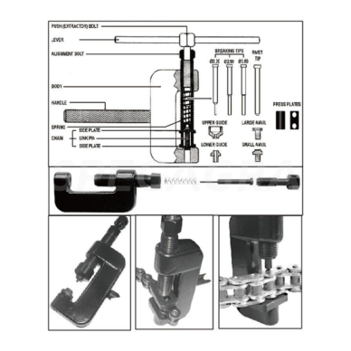 Grandinės kniedijimo ir atskyrimo rinkinys WT04786 4