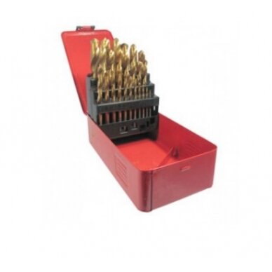 Grąžtai metalui HSS titaniniai 1-13mm 25 vnt. Grąžtai metalui HSS titaniniai 1-13mm 25 vnt.