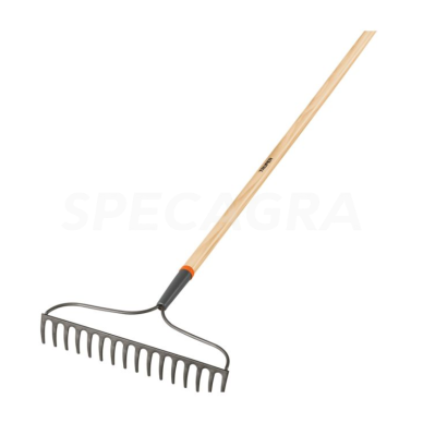 Grėblys dirvos su 16 plieninių dantų medinė rankena, 137 cm Grėblys dirvos su 16 plieninių dantų medinė rankena, 137 cm