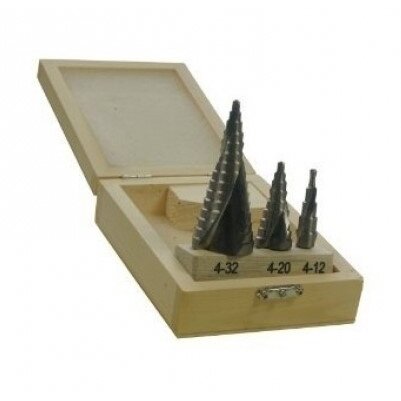 Grąžtų pakopinių rinkinys (3vnt.)4.0-32.0mm Grąžtų pakopinių rinkinys (3vnt.)4.0-32.0mm