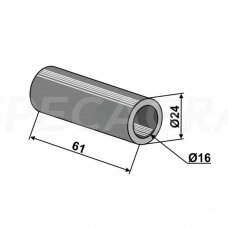 Įvorė  d 16 mm,   D 24 mm, h
