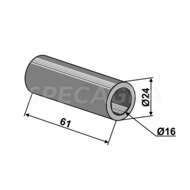 Įvorė d 16 mm, D 24 mm, h Įvorė d 16 mm, D 24 mm, h