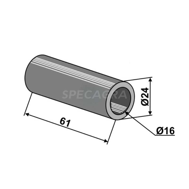 Įvorė  d 16 mm,   D 24 mm, h