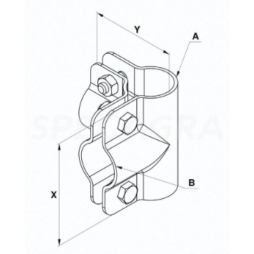 Jungtis kampinė 60x48 90020093 4xM10x30 1