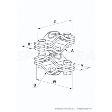 Jungtis dviguba universali 48x60 2xM10x40, 2xM10x55 kryžm.90290233 1