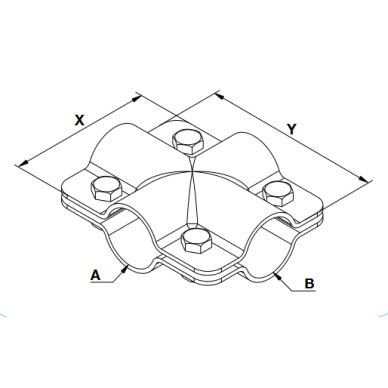 Jungtis keturšakė 90070133 4 varžtų lygi 76x60 1 Jungtis keturšakė 90070133 4 varžtų lygi 76x60 1