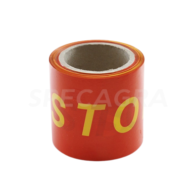Juosta įspėjamoji raudona stop 100mm-100m Juosta įspėjamoji raudona stop 100mm-100m