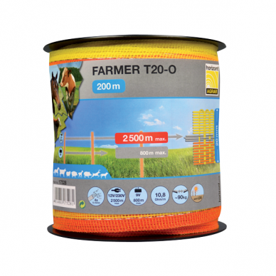 Juosta piemens 20mm 200m 17528 oranžinė