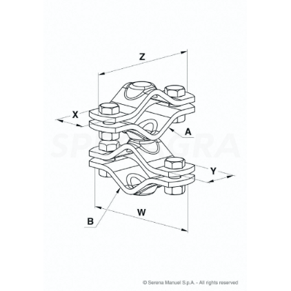 Jungtis dviguba universali42x48 2xM10x30, 2xM10x40 kryžm.90290203 1