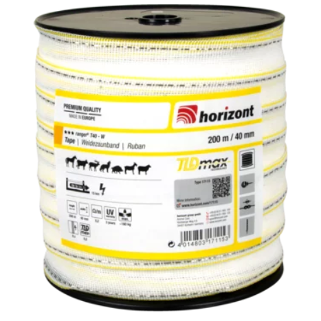 Juosta piemens T40 TLD 40mm 200m balta 1 Juosta piemens T40 TLD 40mm 200m balta 1