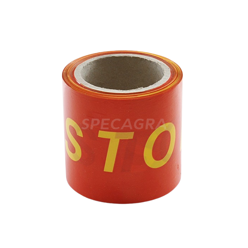 Juosta įspėjamoji raudona stop 100mm-100m