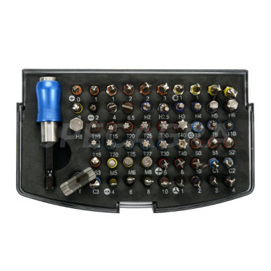 Keičiamų antgalių rinkinys su laikikliu(59vnt) 1 Keičiamų antgalių rinkinys su laikikliu(59vnt) 1