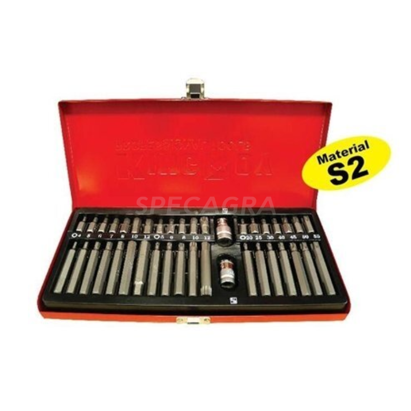 Keičiamų antgalių rinkinys 40vnt TORX. HEX. SPLINE medžiaga S2