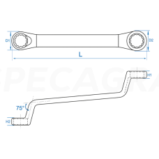 "King Tony" Dvigubas žiedinis raktas 12x13mm