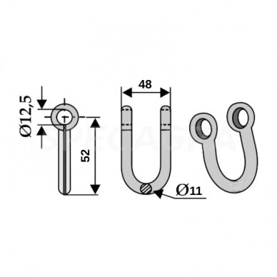 Kilpa šlaitinių žoliapjovių FIEDLER galvutei 1 Kilpa šlaitinių žoliapjovių FIEDLER galvutei 1