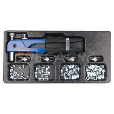 "King Tony" Kniediklis srieginėms kniedėms 85vnt "King Tony" Kniediklis srieginėms kniedėms 85vnt