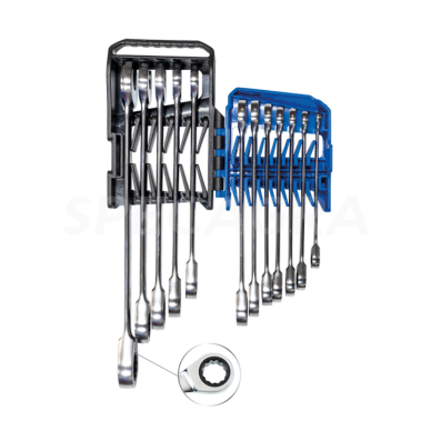 "King Tony" Kombinuotų veržliarakčių rinkinys su terkšle ir laikikliu 8-22mm (12vnt) 1