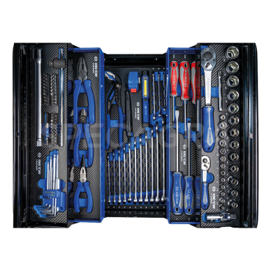 "King Tony" Metalinė įrankių dėžė su įrankiais 100vnt. 1 "King Tony" Metalinė įrankių dėžė su įrankiais 100vnt. 1