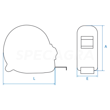 "King Tony" Ruletė su magnetu 8M x25mm 6