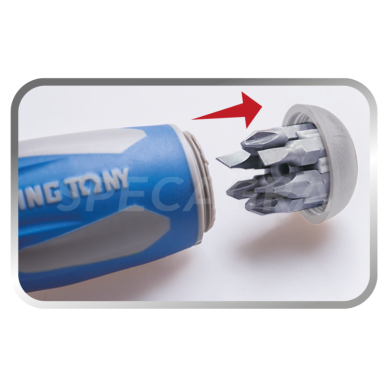 "King Tony" Teleskopinis atsuktuvas su terkšle (8vnt) 3 "King Tony" Teleskopinis atsuktuvas su terkšle (8vnt) 3