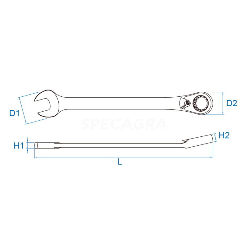 19mm Kombinuotas raktas su reversine terkšle King Tony 1 19mm Kombinuotas raktas su reversine terkšle King Tony 1
