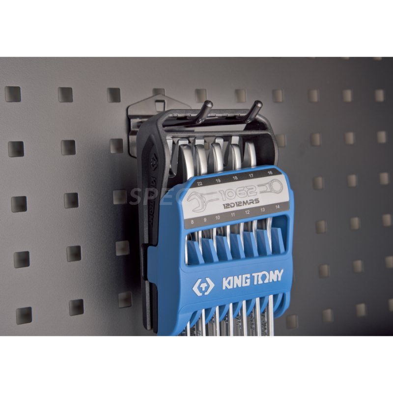 "King Tony" Kombinuotų veržliarakčių rinkinys su laikikliu 8-22mm (12vnt) 7