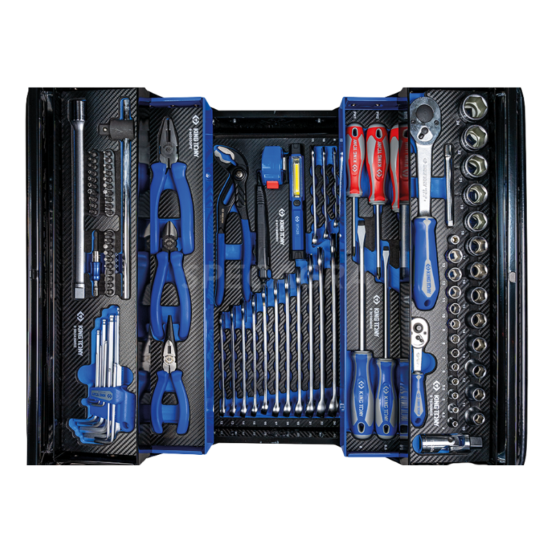 "King Tony" Metalinė įrankių dėžė su įrankiais 100vnt. 1