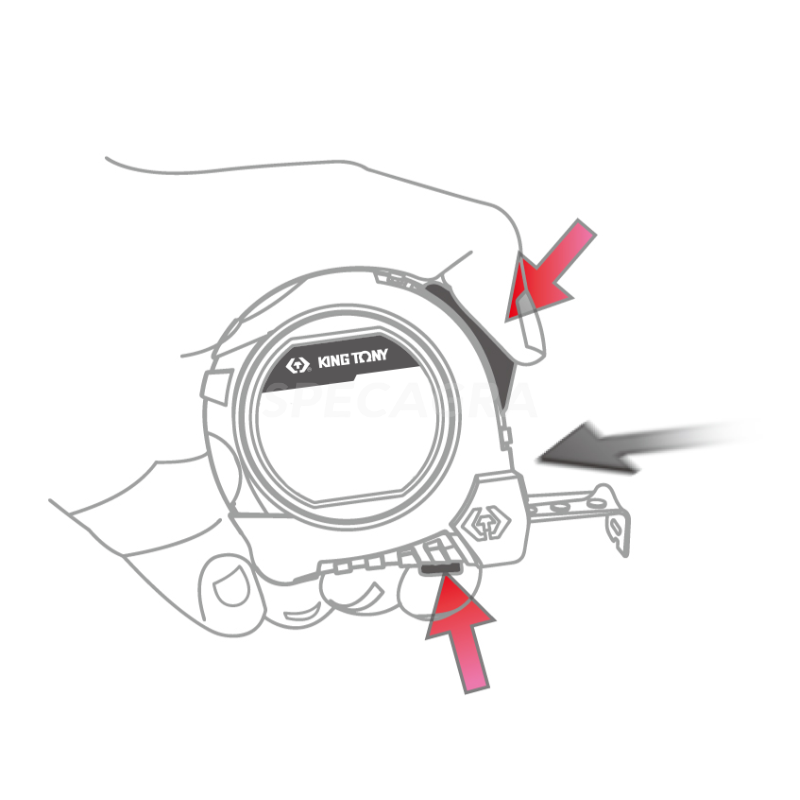 "King Tony" Ruletė su magnetu 3M x16mm 5 "King Tony" Ruletė su magnetu 3M x16mm 5