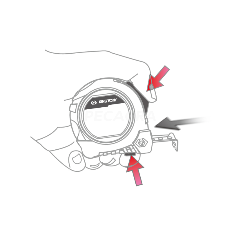 "King Tony" Ruletė su magnetu 5M x19mm 5 "King Tony" Ruletė su magnetu 5M x19mm 5