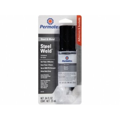 Klijai epoksidiniai 25ml Permatex Steel Klijai epoksidiniai 25ml Permatex Steel