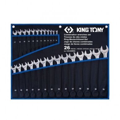 Kombinuotų veržliarakčių rinkinys King Tony 6-32mm (26vnt) Kombinuotų veržliarakčių rinkinys King Tony 6-32mm (26vnt)