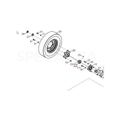 Konusas HORSCH 24420801 volų ašiai Konusas HORSCH 24420801 volų ašiai