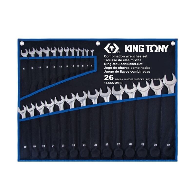 Kombinuotų veržliarakčių rinkinys King Tony 6-32mm (26vnt) Kombinuotų veržliarakčių rinkinys King Tony 6-32mm (26vnt)