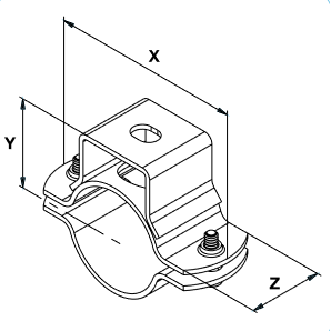 Kronšteinas tvirtinimo nerūdijančio plieno vamzdžiui 91750045 60:63 8x25 1