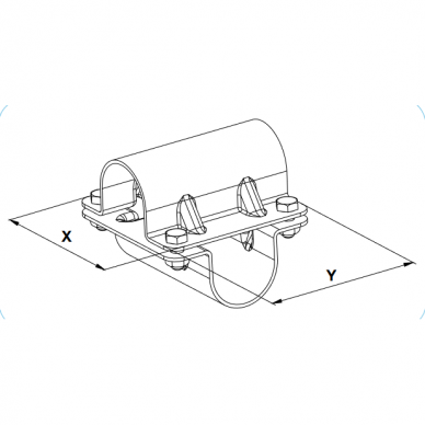 Kryžminė 4 varžtų jungtis sutvirtinta 60x48 90530253 4xM10X25 1 Kryžminė 4 varžtų jungtis sutvirtinta 60x48 90530253 4xM10X25 1