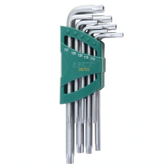 L tipo raktų rinkinys(9vnt.)(torx) T10-T50 SATA S09702