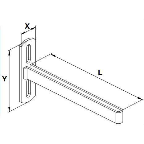Laikiklis L500mm su slankiojančiu tvirtinimu 1 Laikiklis L500mm su slankiojančiu tvirtinimu 1