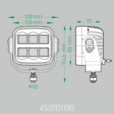 LED darbo žibintas 40W,5600lm(plataus spiundulio ECE R10,EMC 3