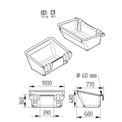 Lovys 100cm 180L Hook-over 180003 1