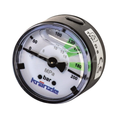 Manometras plovyklės 0-250Bar D40mm/"23 Manometras plovyklės 0-250Bar D40mm/"23