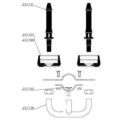 Melžiklio plovimo purkštukas 27/131 PL 1 Melžiklio plovimo purkštukas 27/131 PL 1