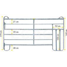 Mobili pertvara su praėjimu veršeliams 310209 3.00x1,70m