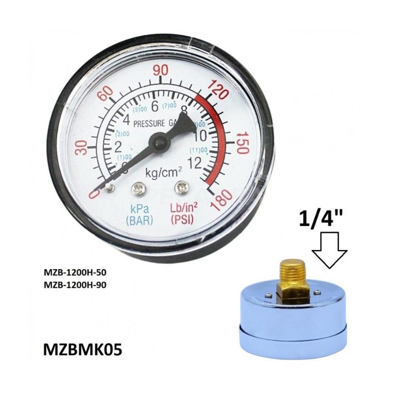 Monometras kompresoriui 0-12bar,Ø60mm Monometras kompresoriui 0-12bar,Ø60mm
