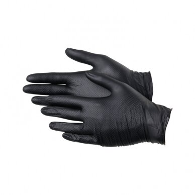 Nitrilinės juodos pirštinės - 100vnt. M-dydis 2