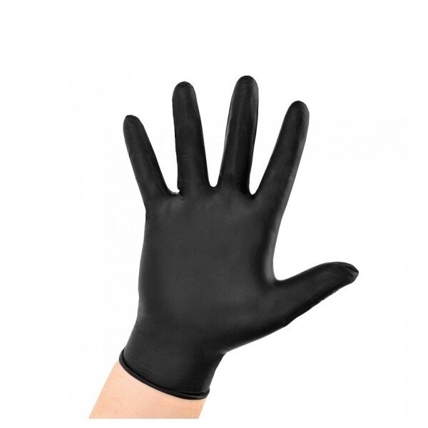Nitrilinės juodos pirštinės - 100vnt. M-dydis 1 Nitrilinės juodos pirštinės - 100vnt. M-dydis 1