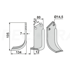 Peilis 195x7x80 CEL-07L