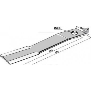 Peilis SCHULTE MESSER 520x12x100 63-IND-1358 Peilis SCHULTE MESSER 520x12x100 63-IND-1358