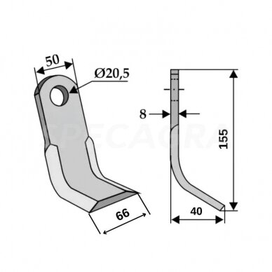 Peilis žoliapjovei HYMACH TDH M500 TC 63-HYM-02 1