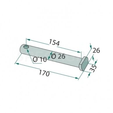 Peilių tvirtinimo pirštas 162960 žoliapj.MULAG GSK160 1 Peilių tvirtinimo pirštas 162960 žoliapj.MULAG GSK160 1